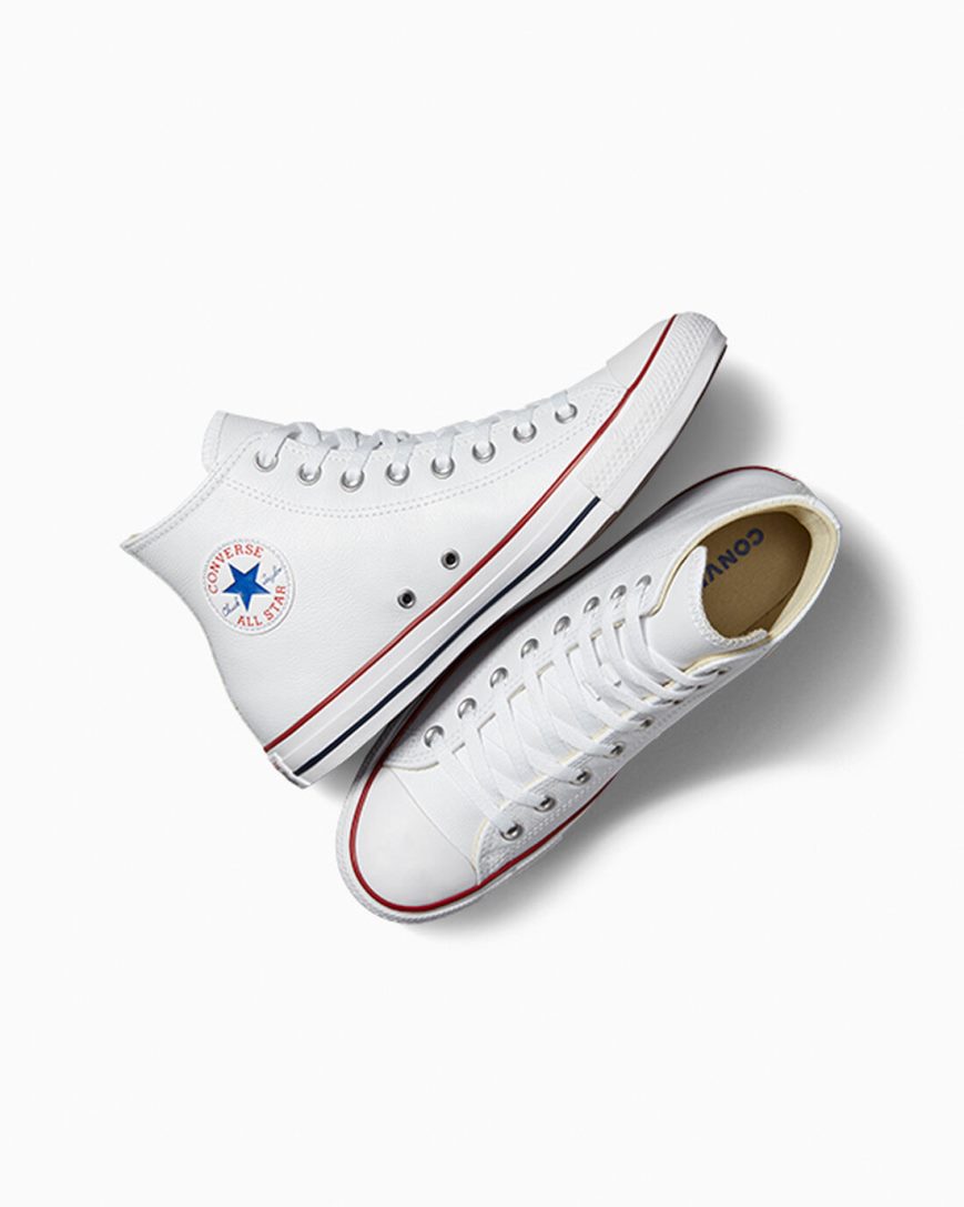 Tenisi Inalti Dama Converse Chuck Taylor All Star Piele Albi | RO HPGDW306